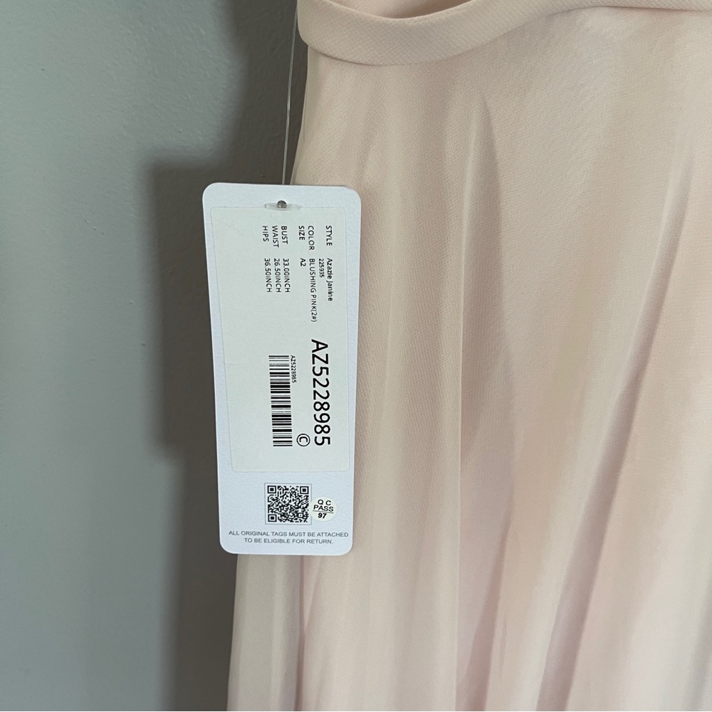 AZAZIE JANINE Rose Petal A-Line V-Neck Chiffon Dress size A2 - Picture 7 of 11